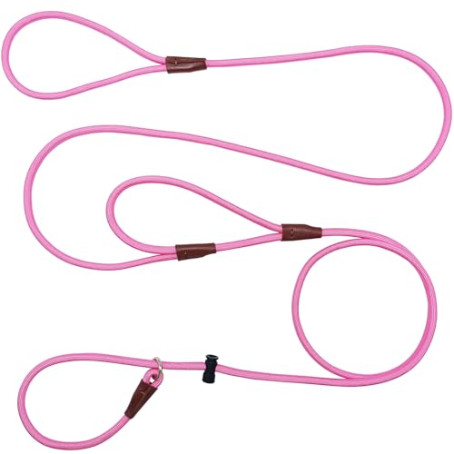 YUCFOREN Hundeleine mit Doppelgriff, 2,4 m, Anti-Würgen, 0,6 cm Nylonseil, Trainingsleine, Verkehrsgriff, kein Ziehen, für kleine und mittelgroße Tiere, 2,4 m x 0,6 cm, Rosa YUCFOREN Hundeleine mit Doppelgriff, 2,4 m, Anti-Würgen, 0,6 cm Nylonseil, Trainingsleine, Verkehrsgriff, kein Ziehen, für kleine und mittelgroße Tiere, 2,4 m x 0,6 cm, Rosa von YUCFOREN
