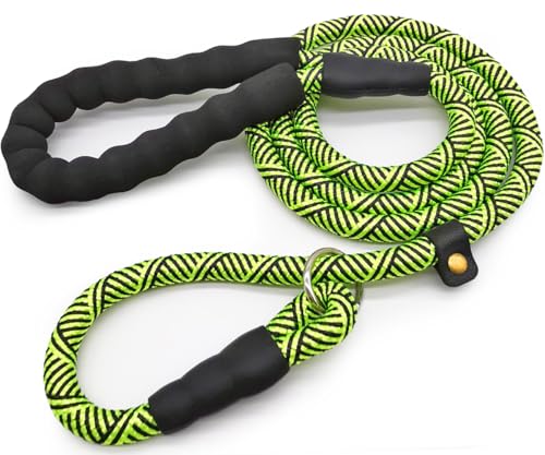 YUCFOREN Retrieverleine, 1,5 m, strapazierfähig, bequem, starkes Seil, Trainingsleine für große und mittelgroße Hunde, kein Ziehen, Haustierleine, Outdoor-Spaziergänge (1,27 cm x 1,5 m, X-Grün) von YUCFOREN