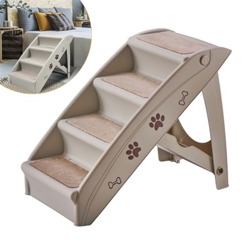 YUCHUAN Hundetreppe Klappbare Haustiertreppe 58,5cm Hoch, 4-Stufig Faltbare Katzentreppe, Maximale Belastung 75kg, Tiertreppe mit Rutschfester Matte für Hunde und Katzen,1 YUCHUAN Hundetreppe Klappbare Haustiertreppe 58,5cm Hoch, 4-Stufig Faltbare Katzentreppe, Maximale Belastung 75kg, Tiertreppe mit Rutschfester Matte für Hunde und Katzen,1 von YUCHUAN