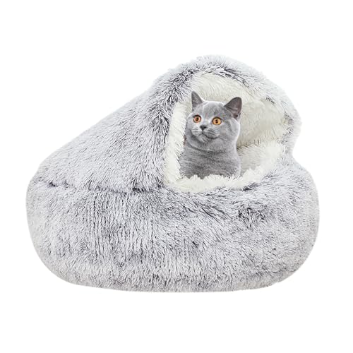 YUDANSI Katzenbett, 40cm Überdachtes Hundebett Katzenhöhlenbett Donut für Kätzchen welpen, Plüsch Kunstfell Nest flauschiges Hundebett Rund hundekissen hundesofa katzenbett für katzen und kleine Hunde YUDANSI Katzenbett, 40cm Überdachtes Hundebett Katzenhöhlenbett Donut für Kätzchen welpen, Plüsch Kunstfell Nest flauschiges Hundebett Rund hundekissen hundesofa katzenbett für katzen und kleine Hunde von YUDANSI