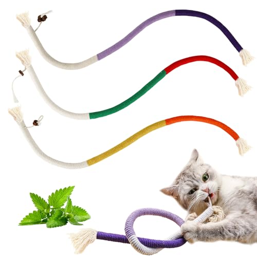 YUDANSI Katzenminze-Spielzeug für Indoor-Katzen, schlangenes Seilspielzeug mit Gallenfrucht für Katzen, zum Kauen und Zahnen, interaktives Katzenkauspielzeug, zahnende YUDANSI Katzenminze-Spielzeug für Indoor-Katzen, schlangenes Seilspielzeug mit Gallenfrucht für Katzen, zum Kauen und Zahnen, interaktives Katzenkauspielzeug, zahnende von YUDANSI