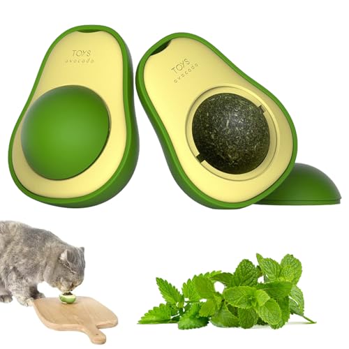 YUDANSI Katzenminze Spielzeug für Katzen, 2 Stück Katzenspielzeug Ball Avocado Drehbares Ball,Leckbarer Wandball für Katzen YUDANSI Katzenminze Spielzeug für Katzen, 2 Stück Katzenspielzeug Ball Avocado Drehbares Ball,Leckbarer Wandball für Katzen von YUDANSI