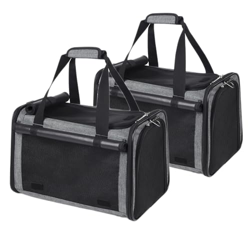 YUDODO 2 Packungen 9 kg Sichtschutzklappen, Haustier-Tragetasche, Fluggesellschaftszugelassen, mit Sicherheitsleine, Belüftung, Hund, Katze, Reisen, weiche Seiten, 2 Eingänge, Katzentragetasche YUDODO 2 Packungen 9 kg Sichtschutzklappen, Haustier-Tragetasche, Fluggesellschaftszugelassen, mit Sicherheitsleine, Belüftung, Hund, Katze, Reisen, weiche Seiten, 2 Eingänge, Katzentragetasche von YUDODO