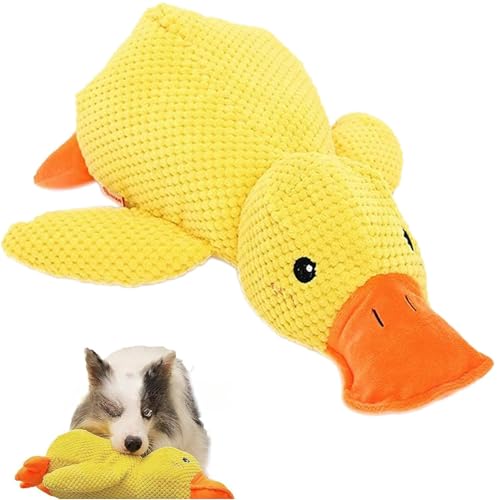 YUDOTE Beruhigendes Quak-Enten-Spielzeug für Hunde Langeweile, Stressabbau, Weiches Plüschspielzeug mit Quietscher für Kleine Bis mittelgroße Sanfte Hunde Gesellschaft, LeuchtendesGelb YUDOTE Beruhigendes Quak-Enten-Spielzeug für Hunde Langeweile, Stressabbau, Weiches Plüschspielzeug mit Quietscher für Kleine Bis mittelgroße Sanfte Hunde Gesellschaft, LeuchtendesGelb von YUDOTE