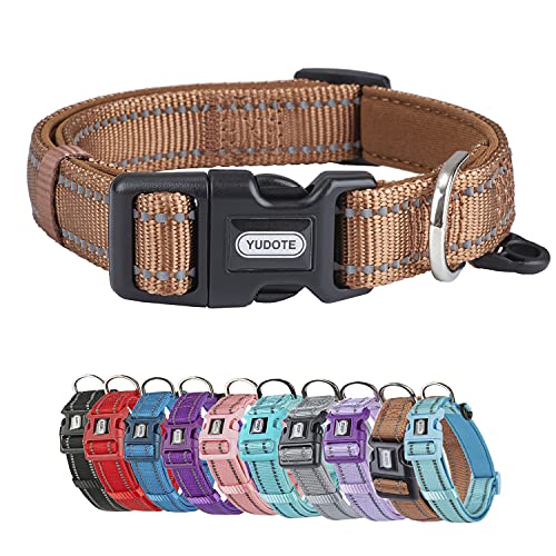 YUDOTE Hundehalsband Starkes, Reflektierendes Nylongewebe mit Weichem, Bequemem, Neopren-gepolstertem Futter für den Täglichen Gebrauch von Kleine Hunde,Braun YUDOTE Hundehalsband Starkes, Reflektierendes Nylongewebe mit Weichem, Bequemem, Neopren-gepolstertem Futter für den Täglichen Gebrauch von Kleine Hunde,Braun von YUDOTE