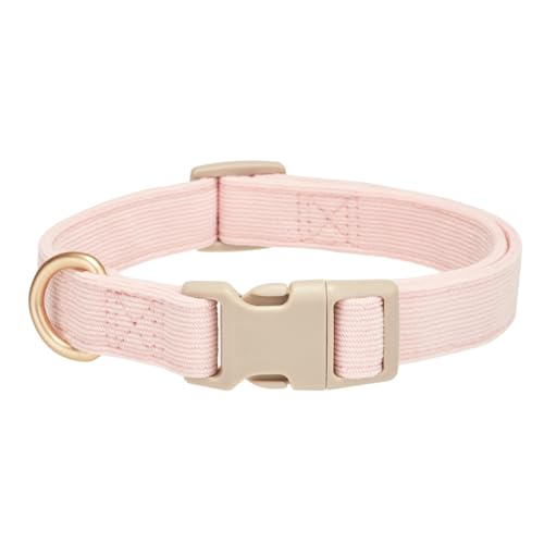 YUDOTE Hundehalsband aus weichem Cord mit Kunststoffclip, bequem und verstellbar, für große Hunde, den täglichen Gebrauch, in Hellrosa YUDOTE Hundehalsband aus weichem Cord mit Kunststoffclip, bequem und verstellbar, für große Hunde, den täglichen Gebrauch, in Hellrosa von YUDOTE
