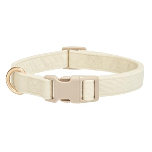 YUDOTE Hundehalsband aus weichem Cord mit Kunststoffclip, bequem und verstellbar, für kleine Hunde, den täglichen Gebrauch, cremefarben YUDOTE Hundehalsband aus weichem Cord mit Kunststoffclip, bequem und verstellbar, für kleine Hunde, den täglichen Gebrauch, cremefarben von YUDOTE