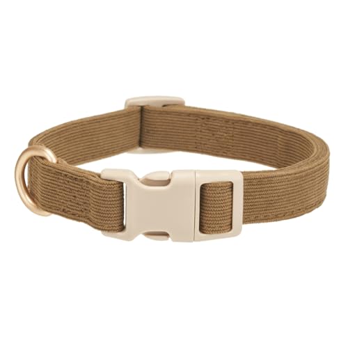 YUDOTE Hundehalsband aus weichem Cord mit Kunststoffclip, bequem und verstellbar, für mittelgroße Hunde, den täglichen Gebrauch, Braun YUDOTE Hundehalsband aus weichem Cord mit Kunststoffclip, bequem und verstellbar, für mittelgroße Hunde, den täglichen Gebrauch, Braun von YUDOTE