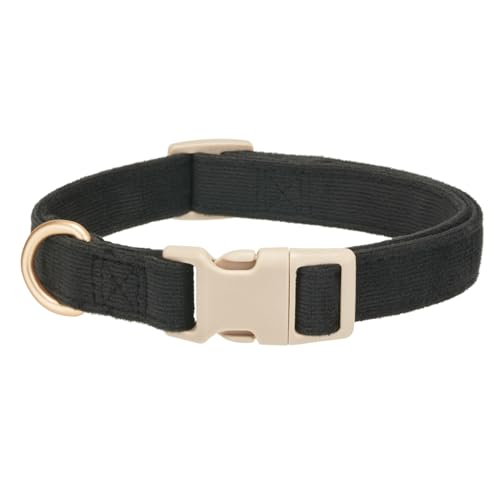 YUDOTE Hundehalsband aus weichem Cord mit Kunststoffclip, bequem und verstellbar, für mittelgroße Hunde, den täglichen Gebrauch, Schwarz YUDOTE Hundehalsband aus weichem Cord mit Kunststoffclip, bequem und verstellbar, für mittelgroße Hunde, den täglichen Gebrauch, Schwarz von YUDOTE