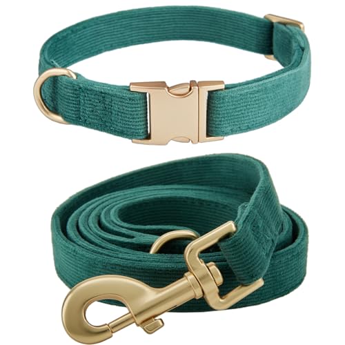 YUDOTE Hundehalsband und Leine Set Groß, Weiche Reizfreie Cord-Halsband-Leine Passende Combo für Den Täglichen Spaziergang, Grün YUDOTE Hundehalsband und Leine Set Groß, Weiche Reizfreie Cord-Halsband-Leine Passende Combo für Den Täglichen Spaziergang, Grün von YUDOTE