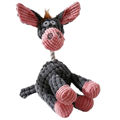 YUDOTE Weiches Eselspielzeug für Welpen und kleine Hunde, niedliches Plüschtier in Tierform mit Quietscher für Haustiere zum Zahnen Kauen, Grau YUDOTE Weiches Eselspielzeug für Welpen und kleine Hunde, niedliches Plüschtier in Tierform mit Quietscher für Haustiere zum Zahnen Kauen, Grau von YUDOTE