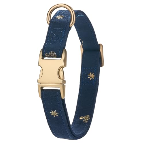 YUDOTE Weiches Hundehalsband, natürliches Baumwollmischgewebe umwickelt, Nicht reizend für Groß ruhige Hunde mit empfindlicher Haut, Oxford-Blau YUDOTE Weiches Hundehalsband, natürliches Baumwollmischgewebe umwickelt, Nicht reizend für Groß ruhige Hunde mit empfindlicher Haut, Oxford-Blau von YUDOTE