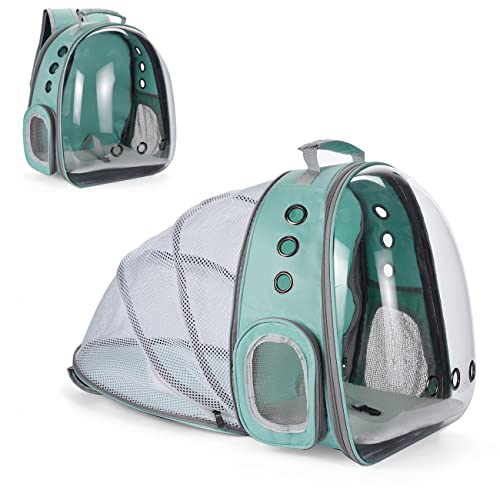 YUDOXN Haustier Hunde Katzen Rucksack Raumkapsel. Tragetaschen für Katzen und Hunde. Tragbar Transportrucksack Transporttasche für Haustiere. (Bean Green, Hintere Verlängerung) von YUDOXN