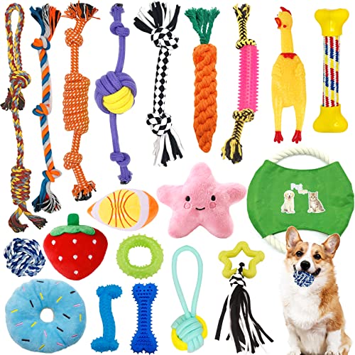20-teiliges Hundespielzeug, Kauspielzeug, interaktives Hundespielzeug, Ball, interaktives Spielzeug für Hunde, Baumwolle, sicher und ungiftig, kann die Zähne des Hundes für kleine / mittlere / große von YUEHAO