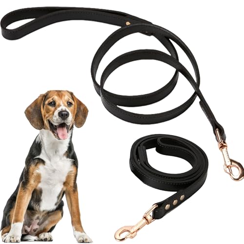 YUEMING Hundeleine, Tierleine aus Leder, Dicker Ledergurt, Hundekette aus weichem Leder, für kleine bis mittelgroße Hunde, Schwarz YUEMING Hundeleine, Tierleine aus Leder, Dicker Ledergurt, Hundekette aus weichem Leder, für kleine bis mittelgroße Hunde, Schwarz von YUEMING