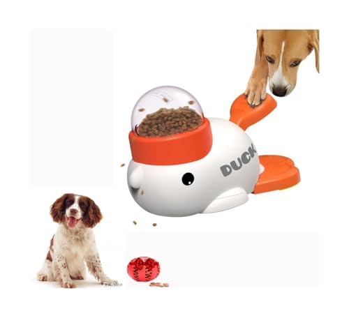 YUEMOL Duck Treat Dispenser 2-in-1-interaktiver Futterspender „Gelbe Ente“, Leckerli-Spenderspielzeug mit manueller Presse, Leckerli-Spender-Hundespielzeug for kleine, mittelgroße und große Hunde(WHIT YUEMOL Duck Treat Dispenser 2-in-1-interaktiver Futterspender „Gelbe Ente“, Leckerli-Spenderspielzeug mit manueller Presse, Leckerli-Spender-Hundespielzeug for kleine, mittelgroße und große Hunde(WHIT von YUEMOL