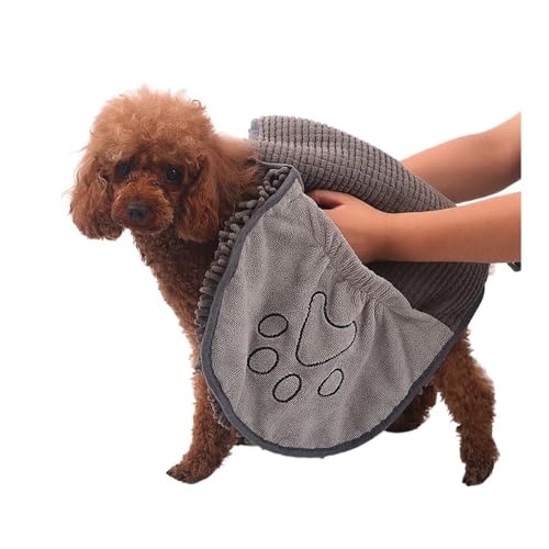 YUEMOL Hundehandtuch, Haustierhandtuch, schnell trocknendes Handtuch, Bademantel, saugfähiger weicher Faser-Bademantel, Katzenbadetuch, praktisch für die Reinigung von Haustieren von YUEMOL