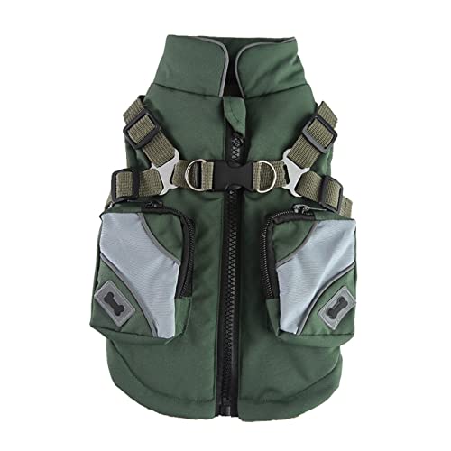 YUEMOL Hundekleidung Winter Baumwolle gepolsterte Hundekleidung Brust und Rücken, Reißverschlussjacke Brust und Rücken Haustierkleidung (Farbe: C_XXL) von YUEMOL