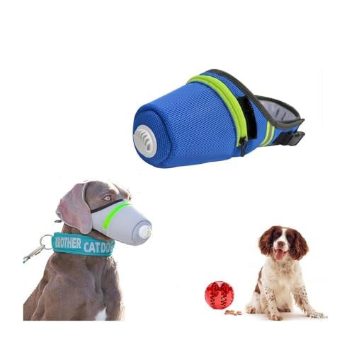 YUEMOL Maulkorb für Hunde, wiederverwendbar, atmungsaktiv, Masken für Hunde, verstellbares Hundegesicht, Atemschutzmaulkorb für große Hunde und kleine Hunde (B,S) von YUEMOL