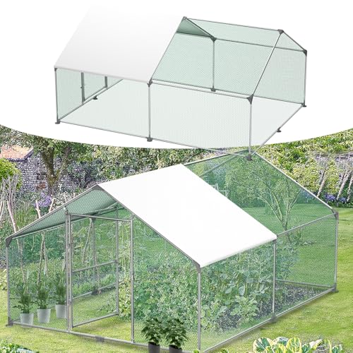 YUENFONG 3x4x2m Freilaufgehege, Hühnerstall Verzinkter Stahl mit Schloss, Freigehege Hühnerhaus Kleintierstall Geflügelstall inkl. Schutzdach, für Haustierkäfig Vogelkäfig Hühnerkäfig YUENFONG 3x4x2m Freilaufgehege, Hühnerstall Verzinkter Stahl mit Schloss, Freigehege Hühnerhaus Kleintierstall Geflügelstall inkl. Schutzdach, für Haustierkäfig Vogelkäfig Hühnerkäfig von YUENFONG