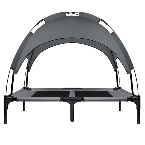 YUENFONG 92x76x92cm Hundebett mit Baldachin, Haustierbett Erhöhtes Hundebett mit Eisenrahmen, XL Katzenbett Schlafplatz Wasserdichtes Hundeliege, Grau YUENFONG 92x76x92cm Hundebett mit Baldachin, Haustierbett Erhöhtes Hundebett mit Eisenrahmen, XL Katzenbett Schlafplatz Wasserdichtes Hundeliege, Grau von YUENFONG