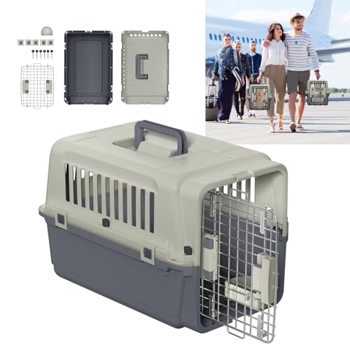 YUENFONG Transportbox, Hundetransportbox katzentransportbox für Hunde und Katzen, Hundebox mit Eisen Tür & Lüftungsschlitze, inkl. Kissen und Napf, 60×39.5×44cm, ohne Rädern YUENFONG Transportbox, Hundetransportbox katzentransportbox für Hunde und Katzen, Hundebox mit Eisen Tür & Lüftungsschlitze, inkl. Kissen und Napf, 60×39.5×44cm, ohne Rädern von YUENFONG