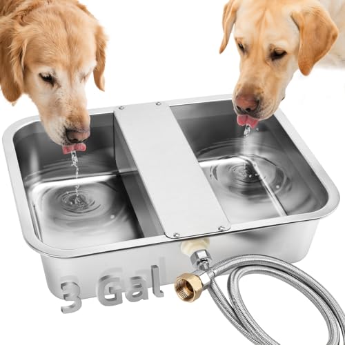 YUEPET Automatischer Hunde-Wassernapfspender für große Hunde, automatischer Wasserspender für große Hunde, Edelstahl, automatische Befüllung, Hunde-Bewässerungs-Futterstation mit Schwimmerventil, für von YUEPET