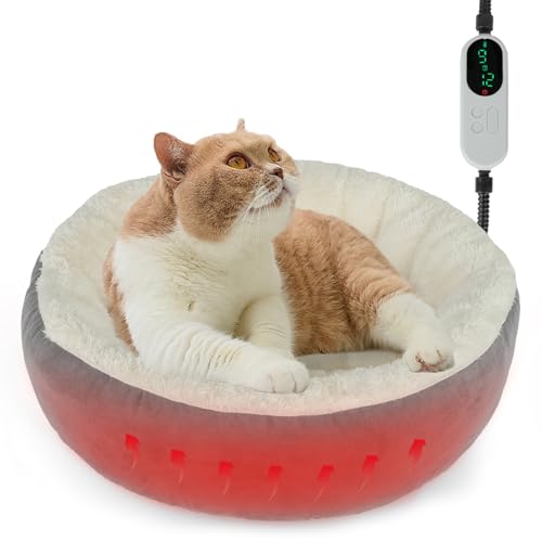 YUEPET Beheiztes Katzenbett für den Innenbereich, Donut-Haustierbetten mit einstellbarer Temperatur und Timer, beruhigendes Kätzchen-Heizbett, Heizbett, Haustierbett für Kätzchen, ältere Katzen, YUEPET Beheiztes Katzenbett für den Innenbereich, Donut-Haustierbetten mit einstellbarer Temperatur und Timer, beruhigendes Kätzchen-Heizbett, Heizbett, Haustierbett für Kätzchen, ältere Katzen, von YUEPET