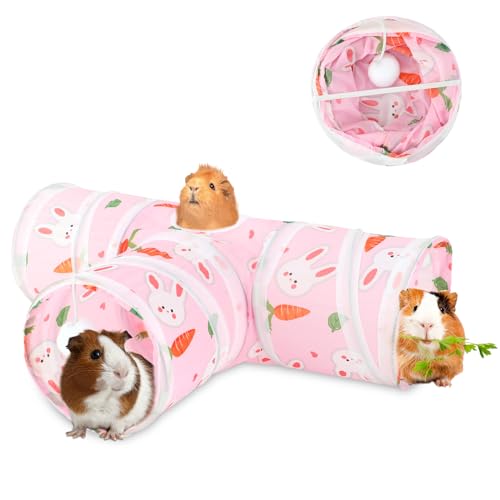 YUEPET Meerschweinchentunnel und Röhren, zusammenklappbar, für Haustiere, 3-Wege-Spieltunnel, Spielzeug, Kleintierversteck für Meerschweinchen, Chinchillas, Frettchen, Hamster, Ratten, 15 cm, Rosa YUEPET Meerschweinchentunnel und Röhren, zusammenklappbar, für Haustiere, 3-Wege-Spieltunnel, Spielzeug, Kleintierversteck für Meerschweinchen, Chinchillas, Frettchen, Hamster, Ratten, 15 cm, Rosa von YUEPET