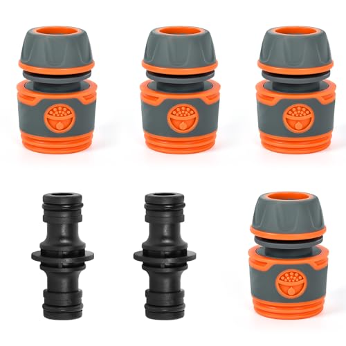 YUEXNKO Schlauchverbinder, 4 Stück Schlauch Kupplungs Satz 13 mm(1/2 Zoll) mit 2 Stück Kupplungs, Schlauchkupplung zur Schlauchverlängerung, Anschluss passend für alle Original Systemteilen von YUEXNKO