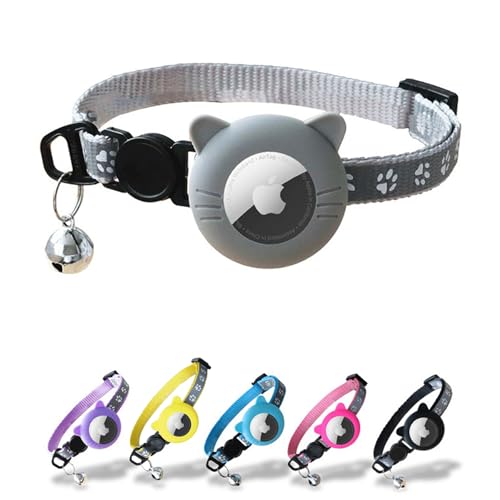 Airtag-Katzenhalsbänder, reflektierendes Airtag-Katzenhalsband mit Sicherheitsschnalle und Glocke, verstellbares Katzenhalsband mit Airtag-Halter, kompatibel mit Apple Airtag für kleine Haustiere, Airtag-Katzenhalsbänder, reflektierendes Airtag-Katzenhalsband mit Sicherheitsschnalle und Glocke, verstellbares Katzenhalsband mit Airtag-Halter, kompatibel mit Apple Airtag für kleine Haustiere, von YUEYINGMG