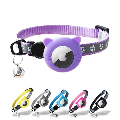 Airtag-Katzenhalsbänder, reflektierendes Airtag-Katzenhalsband mit Sicherheitsschnalle und Glocke, verstellbares Katzenhalsband mit Airtag-Halter, kompatibel mit Apple Airtag für kleine Haustiere, Airtag-Katzenhalsbänder, reflektierendes Airtag-Katzenhalsband mit Sicherheitsschnalle und Glocke, verstellbares Katzenhalsband mit Airtag-Halter, kompatibel mit Apple Airtag für kleine Haustiere, von YUEYINGMG