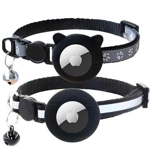 Airtag-Katzenhalsbänder, reflektierendes Airtag-Katzenhalsband mit Sicherheitsschnalle und Glöckchen, verstellbares Katzenhalsband mit Airtag-Halter, kompatibel mit Apple Airtag für kleine Haustiere, Airtag-Katzenhalsbänder, reflektierendes Airtag-Katzenhalsband mit Sicherheitsschnalle und Glöckchen, verstellbares Katzenhalsband mit Airtag-Halter, kompatibel mit Apple Airtag für kleine Haustiere, von YUEYINGMG