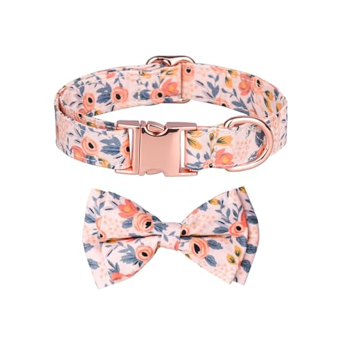 Hundehalsband für Jungen und Mädchen, mit Fliege, Blumen, Welpen, Fliege, niedliches Hundehalsband, verstellbares Halsband für kleine, mittelgroße und große Hunde mit Metallschnalle Hundehalsband für Jungen und Mädchen, mit Fliege, Blumen, Welpen, Fliege, niedliches Hundehalsband, verstellbares Halsband für kleine, mittelgroße und große Hunde mit Metallschnalle von YUEYINGMG