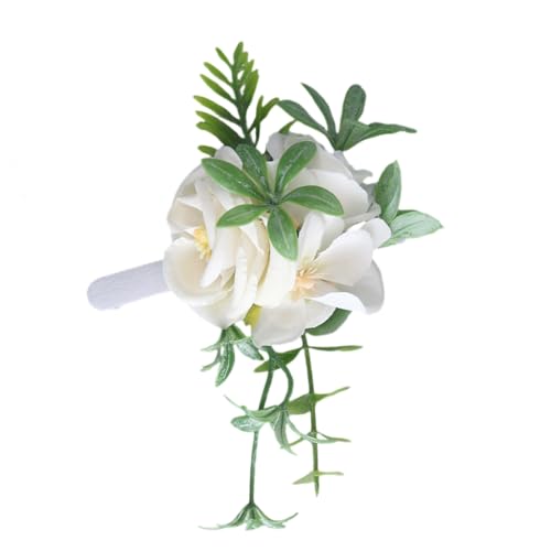Elegante Ansteckblume für Hochzeit, Brautjungfer, Handblumen, Braut, schöne Handgelenk-Ansteckblume mit künstlicher bunter Rose von YUGSHNKFC