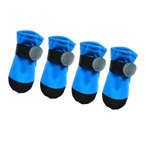 Haustier-Hundeschuhe, reflektierend, wasserabweisend, rutschfeste Gummisohlen, Pfotenschutz, für kleine Rassen, Outdoor-Ausrüstung, kleine Hunde, Bootie mit weichen Sohlen, 4 Stück Haustier-Hundeschuhe, reflektierend, wasserabweisend, rutschfeste Gummisohlen, Pfotenschutz, für kleine Rassen, Outdoor-Ausrüstung, kleine Hunde, Bootie mit weichen Sohlen, 4 Stück von YUGSHNKFC