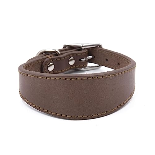 Hundehalsband aus weichem Leder, verstellbar, für Spaziergänge im Freien, Lurcher, Windhunde, Welpenhalsband, Haustierzubehör von YUGSHNKFC