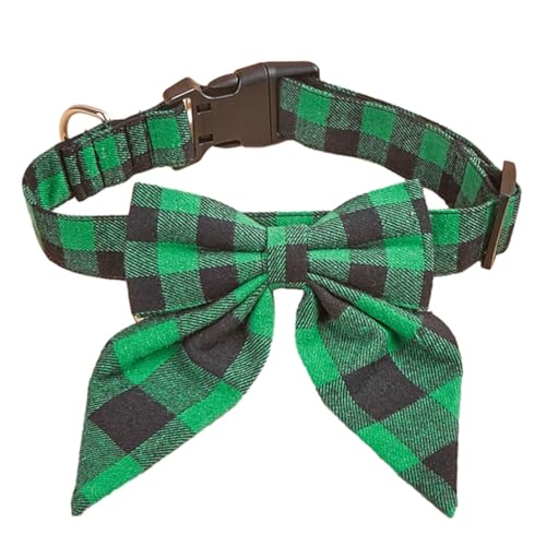 Verstellbares Katzenhalsband mit Weihnachtsmotiven und Fliege, festliches Haustierhalsband, Haustier-Fliege, Festival-Zubehör von YUGSHNKFC