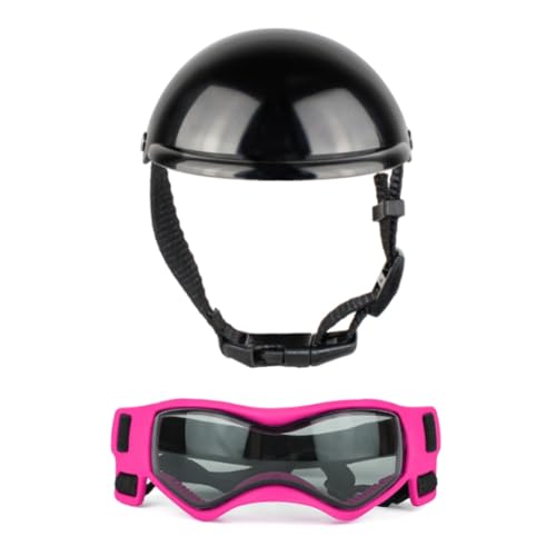 Welpen-Sonnenbrille und Helm-Set, Hundehelm mit Ohrloch, cooler Helm für Fahrrad, Hundebrille für Outdoor-Aktivitäten Welpen-Sonnenbrille und Helm-Set, Hundehelm mit Ohrloch, cooler Helm für Fahrrad, Hundebrille für Outdoor-Aktivitäten von YUGSHNKFC