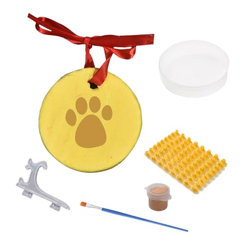 YUGSHNKFC Andenken-Set mit Hundepfotenabdruck, 2 Stück, Ton-Ornament für Haustiere, inklusive Präsentationsständer und Anpassungswerkzeugen, Hunde-Andenken, Ornamente YUGSHNKFC Andenken-Set mit Hundepfotenabdruck, 2 Stück, Ton-Ornament für Haustiere, inklusive Präsentationsständer und Anpassungswerkzeugen, Hunde-Andenken, Ornamente von YUGSHNKFC