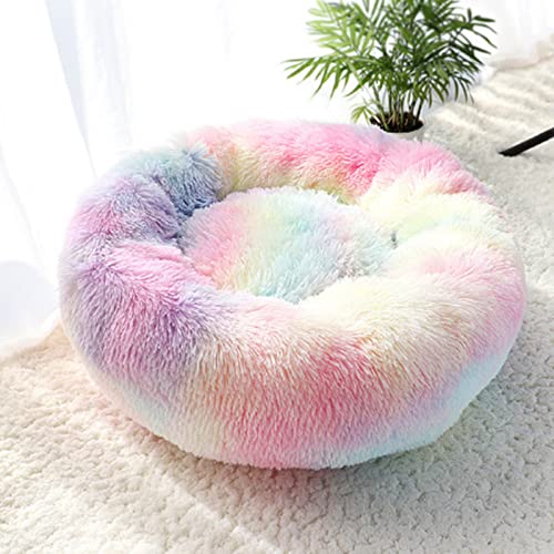 YUGSHNKFC Hundebett für kleine Hunde für Katzenbetten für Indoor-Katzen, rund, beruhigendes Haustierbett, weiches Plüschbett YUGSHNKFC Hundebett für kleine Hunde für Katzenbetten für Indoor-Katzen, rund, beruhigendes Haustierbett, weiches Plüschbett von YUGSHNKFC