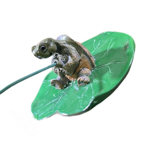 YUGSHNKFC Nature Inspirierte Schildkrötenfiguren Mit Blattharzdekoration Für Teich Oder Wohnkultur von YUGSHNKFC
