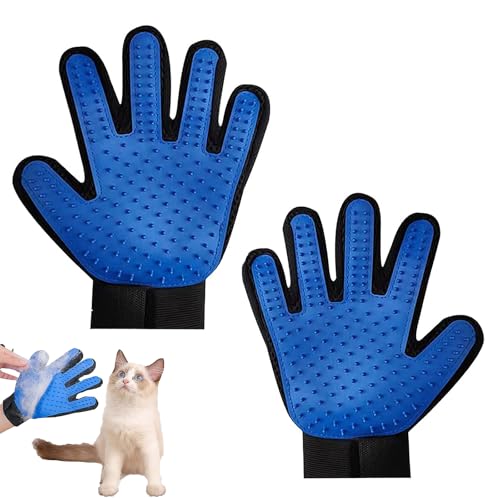 YUGUOLAN Katzenhandschuh, Fellpflegehandschuh Katze, Katzen Handschuhe Fellpflege, Fellhandschuhe Katze Für Die Pflege Von Hunden, Reinigung Pet Glove Hat Eine Massierende Wirkung (Hellblau) von YUGUOLAN