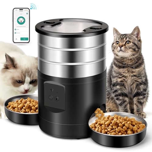 5L Automatischer Futterautomat Katze 2 Näpfe, Katzenfutter Automat 2.4G WiFi Edelstahl Anti-Clog 24h Timer 1-10 Mahlzeiten Tag 1-40 Portionen (Katzenfutter automat) 5L Automatischer Futterautomat Katze 2 Näpfe, Katzenfutter Automat 2.4G WiFi Edelstahl Anti-Clog 24h Timer 1-10 Mahlzeiten Tag 1-40 Portionen (Katzenfutter automat) von YUGUPAM