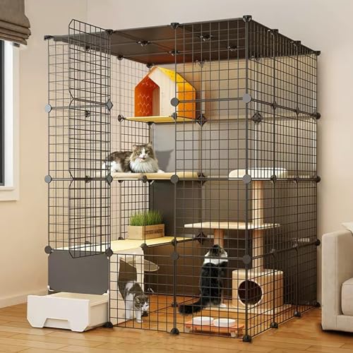 Große Katzenkäfig, DIY-Katzenlaufstall, Abnehmbarer Metalldraht Großes Katzengehege mit Katzentoilette, Leicht zu Reinigen und Zu Montieren, für Katzen, Kaninchen ( Size : 42.9*55.1*57.1"/109*140*145c Große Katzenkäfig, DIY-Katzenlaufstall, Abnehmbarer Metalldraht Großes Katzengehege mit Katzentoilette, Leicht zu Reinigen und Zu Montieren, für Katzen, Kaninchen ( Size : 42.9*55.1*57.1"/109*140*145c von YUGXTH