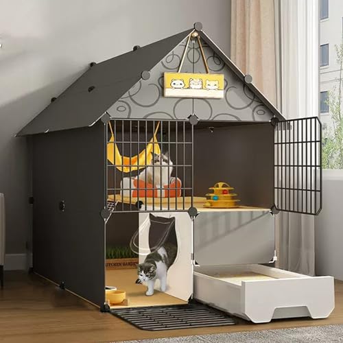 Großer Katzenkäfig mit Katzentoilette, Katzengehege mit 2/3 Ebenen, DIY-Katzenlaufstall, Haustierlaufstall mit Dichtem Metalldraht, Katzenhaus, für 1-3 Katzen ( Size : A-29.5*29.5*42.9"/75*75*109cm ) Großer Katzenkäfig mit Katzentoilette, Katzengehege mit 2/3 Ebenen, DIY-Katzenlaufstall, Haustierlaufstall mit Dichtem Metalldraht, Katzenhaus, für 1-3 Katzen ( Size : A-29.5*29.5*42.9"/75*75*109cm ) von YUGXTH