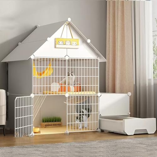 Großer Katzenkäfig mit Katzentoilette, Katzengehege mit 2/3 Ebenen, DIY-Katzenlaufstall, Haustierlaufstall mit Dichtem Metalldraht, Katzenhaus, für 1-3 Katzen ( Size : B-43.7*15.4*42.9"/111*39*109cm ) Großer Katzenkäfig mit Katzentoilette, Katzengehege mit 2/3 Ebenen, DIY-Katzenlaufstall, Haustierlaufstall mit Dichtem Metalldraht, Katzenhaus, für 1-3 Katzen ( Size : B-43.7*15.4*42.9"/111*39*109cm ) von YUGXTH