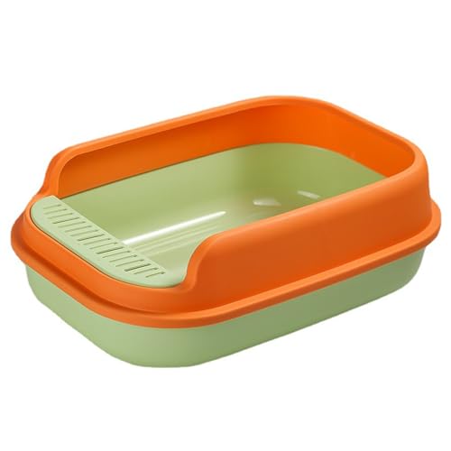 Cat Litter Tray with Scoop,Orange,Hoher Rand Abnehmbar,Für Erwachsene Katzen, Kätzchen,Kaninchen,Offen,51,5 * 36 * 16cm Cat Litter Tray with Scoop,Orange,Hoher Rand Abnehmbar,Für Erwachsene Katzen, Kätzchen,Kaninchen,Offen,51,5 * 36 * 16cm von YUHANG
