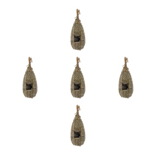 YUHANGCIYE Hängendes Vogelhaus, handgewebt, Grashütte, umweltfreundlich, Papageiennest, spitzer Schutz vor kaltem Wetter, 4,1 cm Eingang YUHANGCIYE Hängendes Vogelhaus, handgewebt, Grashütte, umweltfreundlich, Papageiennest, spitzer Schutz vor kaltem Wetter, 4,1 cm Eingang von YUHANGCIYE