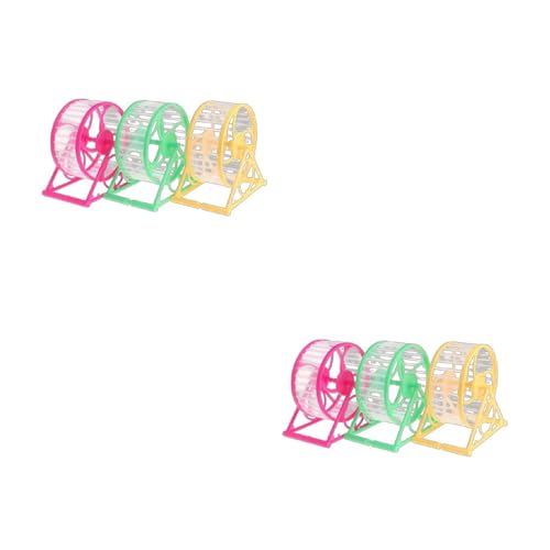 YUHANGCIYE Leise Hamster Übungsräder mit Ständer Leise Spinner 12,4 cm Kunststoff Laufrad für Kleintiere Rennmäuse Mäuse von YUHANGCIYE